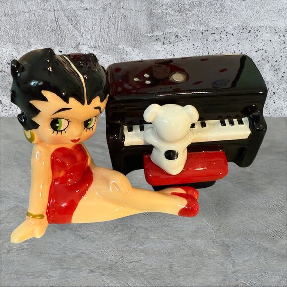 Betty Boop Figurine Sitting on Piano with Pudgy Dog Westland Giftware w/ Box - Picture 2 of 5